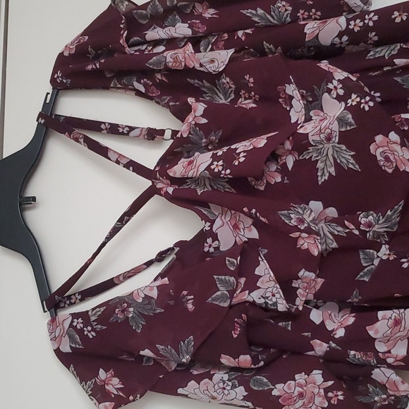 Torrid's Mini Challis Cold Shoulder Trapeze Dress - Picture 2 of 16